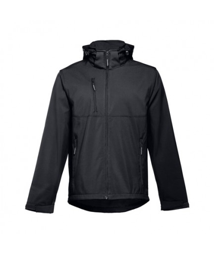 THC ZAGREB. Giacca softshell da uomo, con cappuccio rimovibile