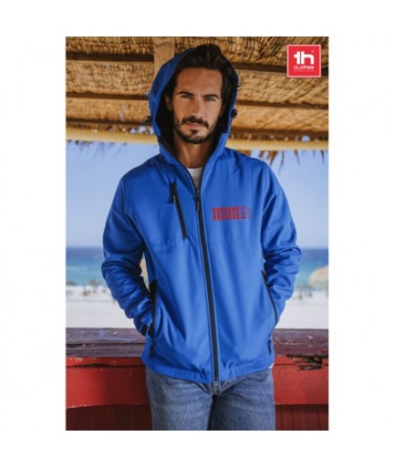 THC ZAGREB. Giacca softshell da uomo, con cappuccio rimovibile