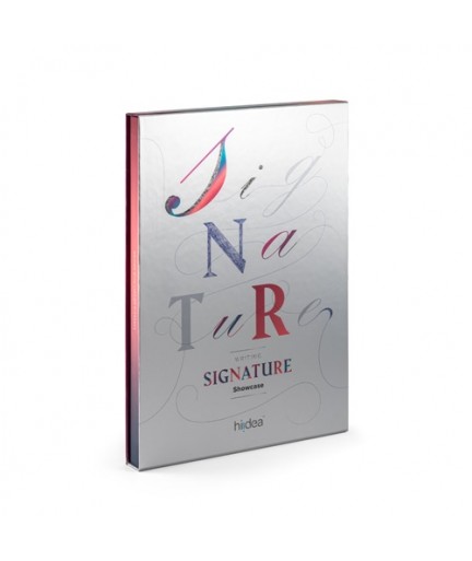 SIGNATURE WRITING SHOWCASE. Campionario con 20 penne in metallo