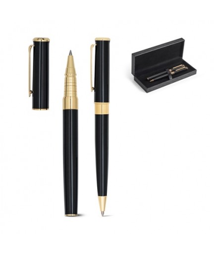 VERSAILLES. Set con penna roller e penna a sfera in metallo