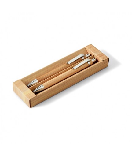 GREENY. Set con penna a sfera e matita portamine in bambù