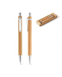 GREENY. Set con penna a sfera e matita portamine in bambù