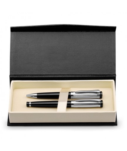 ORLANDO. Set con penna roller e penna a sfera in metallo