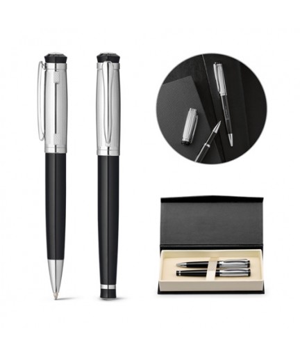 ORLANDO. Set con penna roller e penna a sfera in metallo