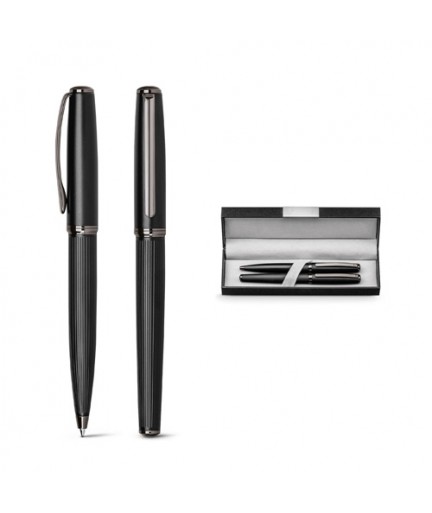 IMPERIO. Set con penna roller e penna a sfera in metallo