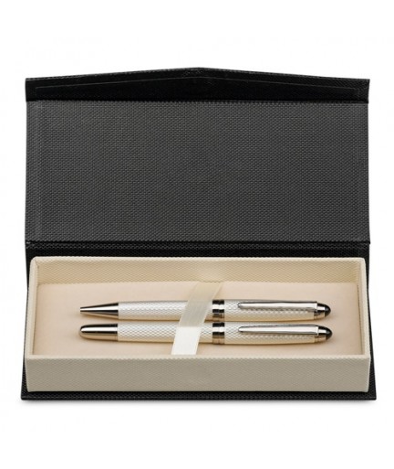 ROYAL. Set con penna roller e penna a sfera in metallo