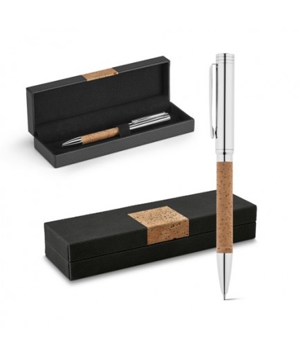 CORK. Penna a sfera in sughero e metallo