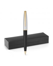 LOUVRE. Penna a sfera in metallo con particolari bagnati in oro