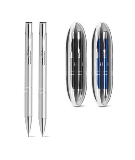BETA SET. Set con penna a sfera e matita portamine in metallo