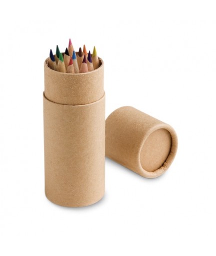 CYLINDER. Scatola con 12 matite colorate