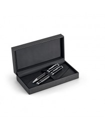 CHESS. Set con penna roller e penna a sfera in metallo e fibra di carbonio