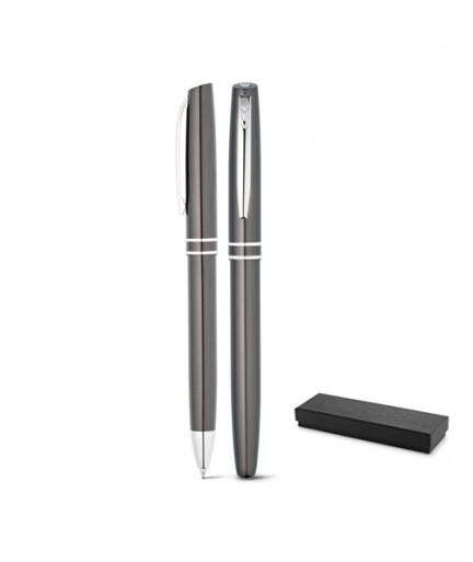 HALEY. Set con penna roller e penna a sfera in alluminio