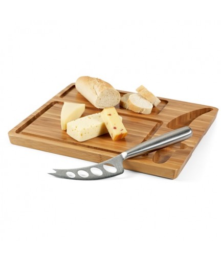MALVIA. Tagliere per formaggi in bambù con coltello