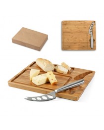 MALVIA. Tagliere per formaggi in bambù con coltello - Naturale