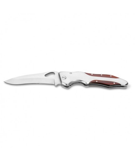 LAWRENCE. Coltello tascabile in acciaio inox e legno