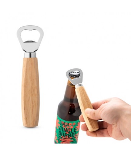 HOLZ. Apribottiglie in metallo e legno