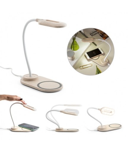 OZZEL. Lampada da tavolo con caricatore wireless integrato (Fast, 15W)